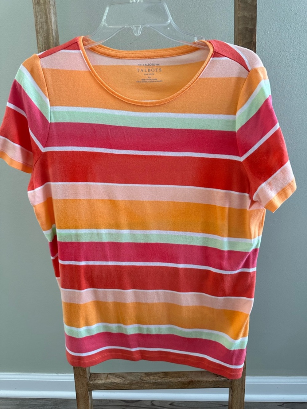 Talbots Plus Petite Tee in Peach and White -Xpetite (12/14)